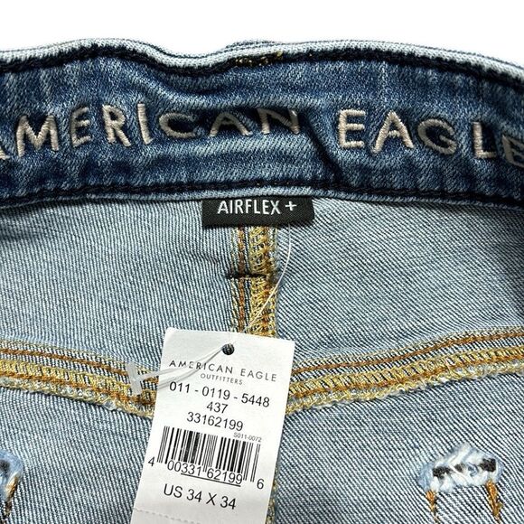 American eagle men’s airflex skinny jeans 34x34 nwt fade whiskered - Picture 3 of 6